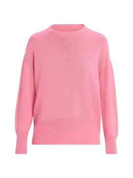 Oh My Goat Women's Crewneck Chunky Rib-Trim Cashmere Sweater