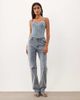 Oh Polly Oh Polly denim lace up corset in light blue wash -set - 2