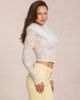 Oh Polly Oh Polly faux fur collar lace cardigan in ivory-White - 4