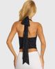 Oh Polly Oh Polly halter neck corset top in black polka dot - 4