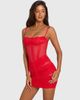 Oh Polly Oh Polly lace cupped mini dress in cherry red - 4