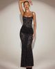 Oh Polly Oh Polly lace maxi dress with ruching in black - 1