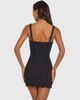 Oh Polly Oh Polly lace trim peekaboo corset detail mini dress in black pinstripe - 3