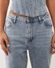 Oh Polly Oh Polly low rise flared jeans set in light blue wash - 2