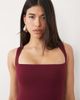 Oh Polly Oh Polly modal square neck bodycon midi dress in burgundy-RED - 2