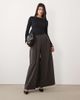 Oh Polly Oh Polly ribbed modal boat neck ruched top in black - 3