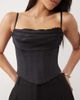 Oh Polly Oh Polly satin corset top in black - 3