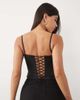 Oh Polly Oh Polly satin corset top in black - 4