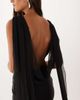Oh Polly Oh Polly satin drape open back scarf detail mini dress in black - 3