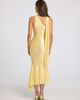Oh Polly Oh Polly sculpted slinky asymmetric scarf detail midi dress in butter yellow - 2