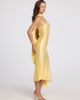 Oh Polly Oh Polly sculpted slinky asymmetric scarf detail midi dress in butter yellow - 3