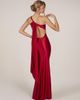 Oh Polly Oh Polly sculpted slinky one shoulder tie back detail gown in red - 1