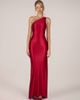 Oh Polly Oh Polly sculpted slinky one shoulder tie back detail gown in red - 2