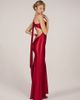 Oh Polly Oh Polly sculpted slinky one shoulder tie back detail gown in red - 3