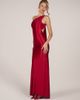 Oh Polly Oh Polly sculpted slinky one shoulder tie back detail gown in red - 4