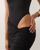 Oh Polly Oh Polly square neck cut out detail wrap skirt mini dress in black - 3