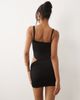 Oh Polly Oh Polly square neck cut out detail wrap skirt mini dress in black - 4