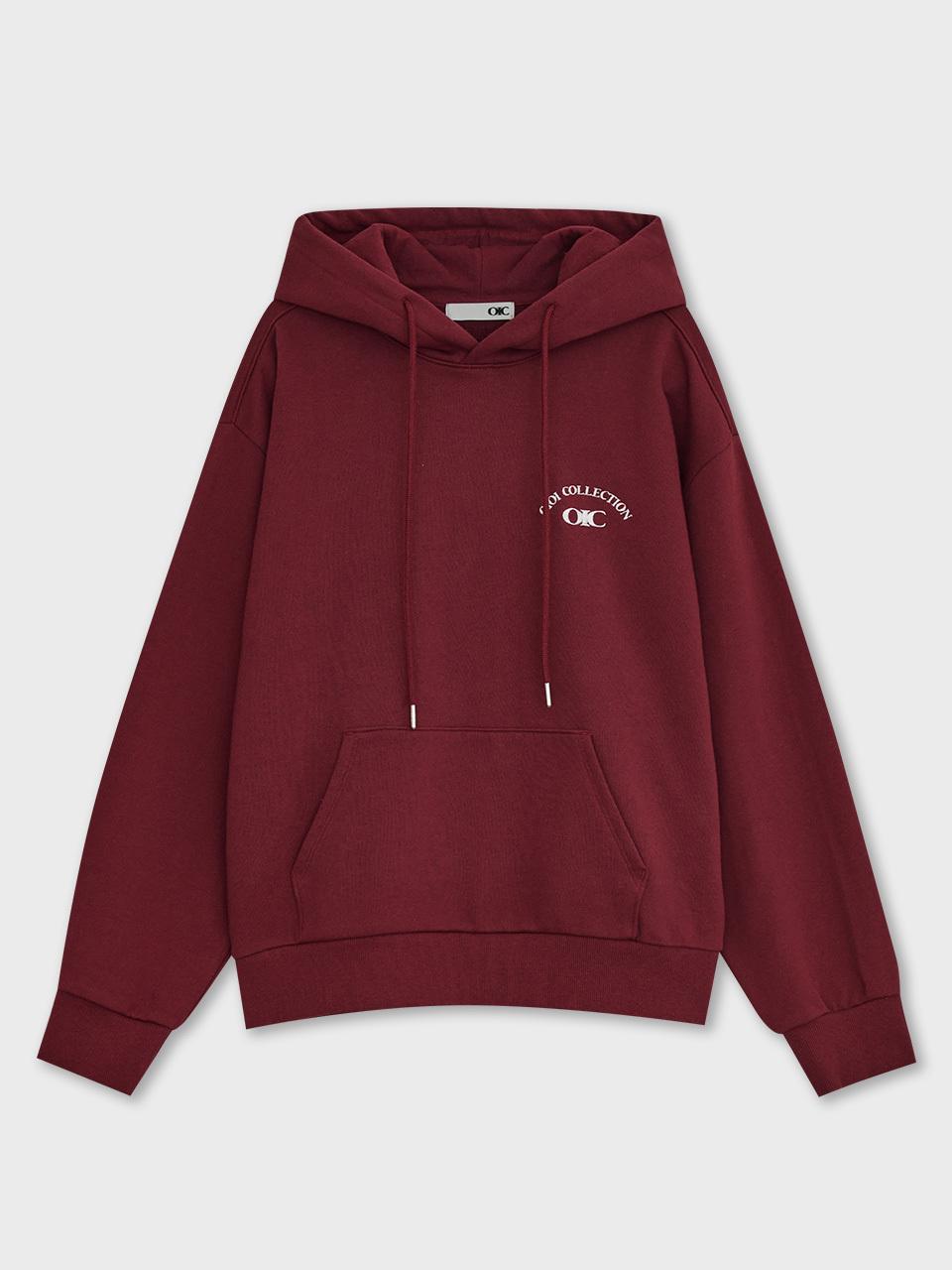 OIOI COLLECTION Arch Logo Hoodie [BURGUNDY]