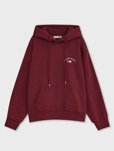 OIOI COLLECTION Arch Logo Hoodie [BURGUNDY]