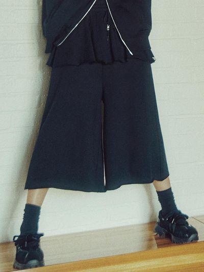 OIOI COLLECTION Basic 3/4 Length Wide Sweatpants [NAVY]
