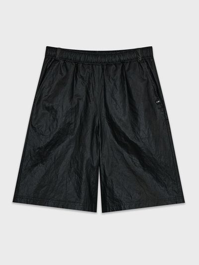 OIOI COLLECTION Basic Leather Bermuda Shorts [BLACK]