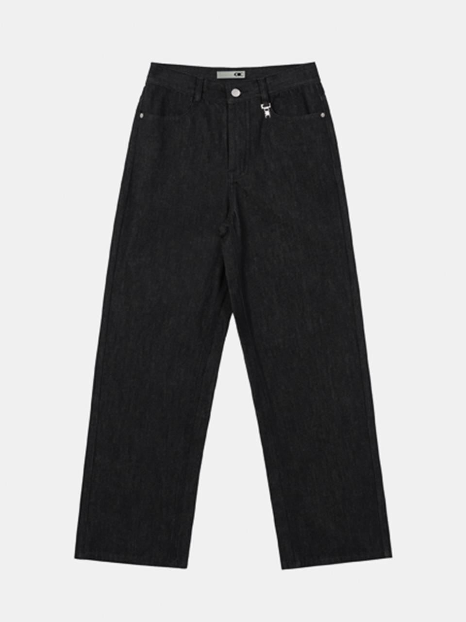 OIOI COLLECTION Classic Semi-Wide Denim Pants [Black]