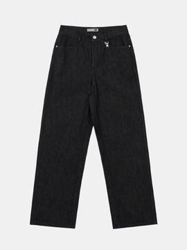 OIOI COLLECTION Classic Semi-Wide Denim Pants [Black]