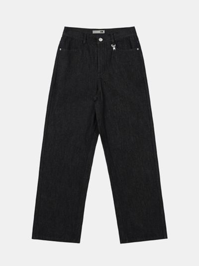 OIOI COLLECTION Classic Semi-Wide Denim Pants [Black]