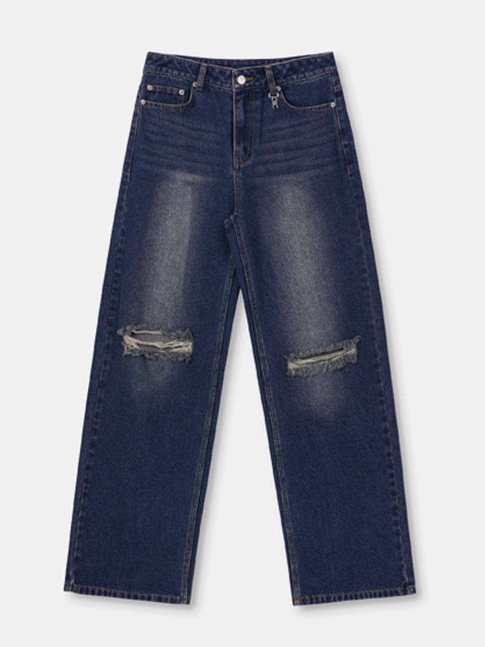 OIOI COLLECTION Daily Cutting Wide Denim Pants [Sand Blue]