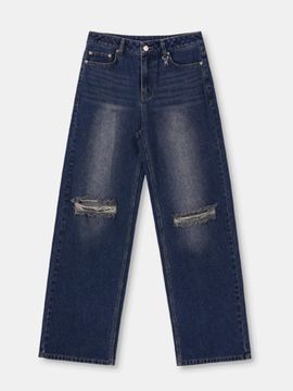 OIOI COLLECTION Daily Cutting Wide Denim Pants [Sand Blue]