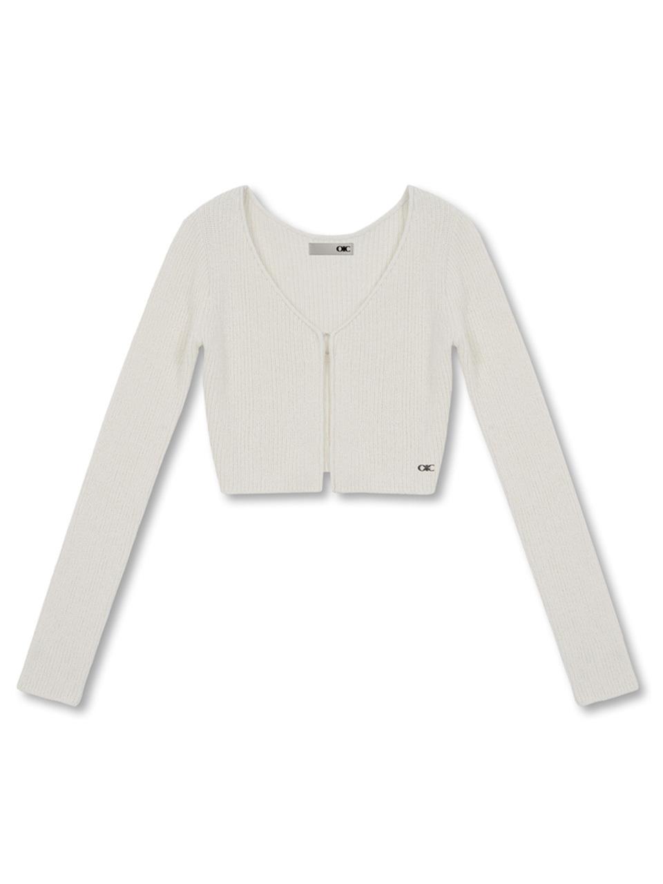 OIOI COLLECTION New Normal Boucle Hook Crop Cardigan [IVORY]