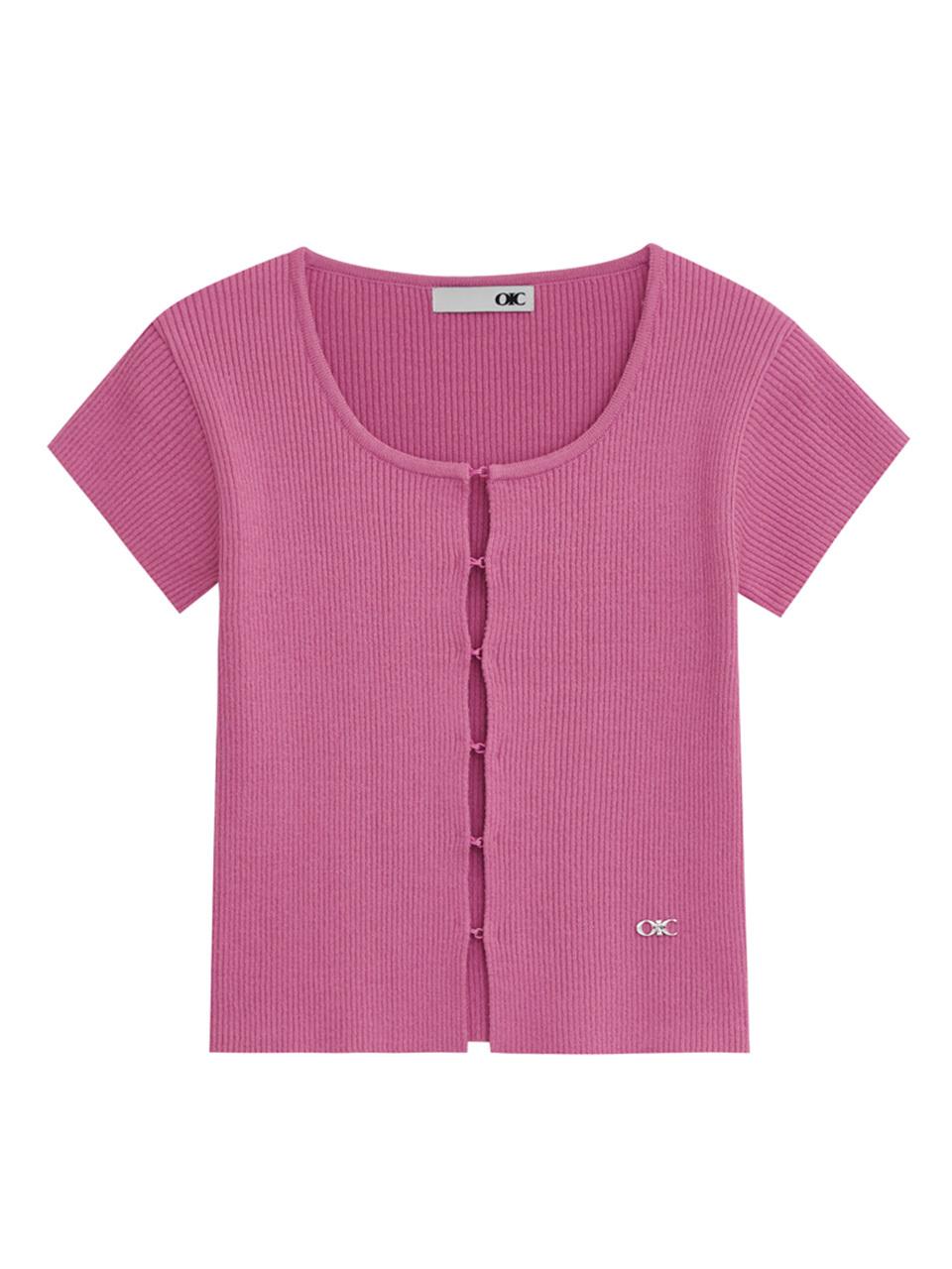 OIOI COLLECTION Romantic Square Neck Cardigan [Pink]