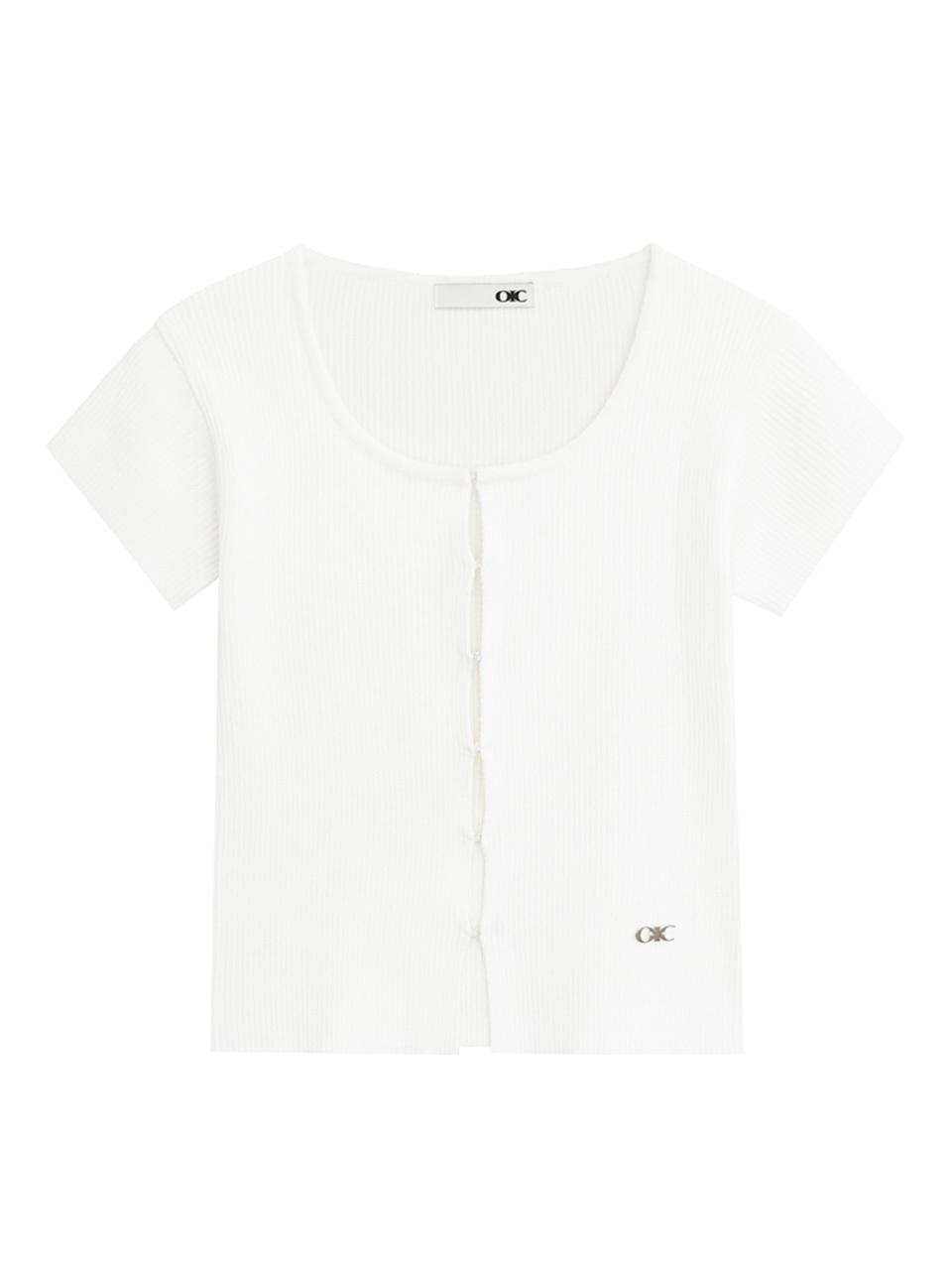 OIOI COLLECTION Romantic Square Neck Cardigan [White]