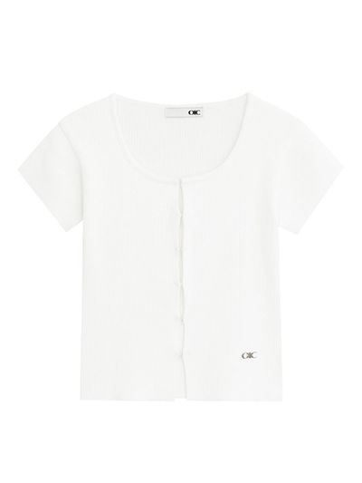 OIOI COLLECTION Romantic Square Neck Cardigan [White]