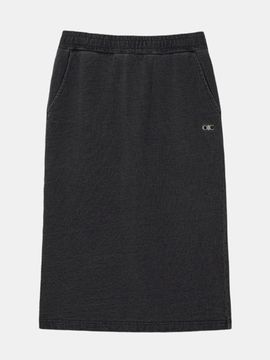 OIOI COLLECTION Vintage Denim Sweat Skirt [DENIM BLACK]