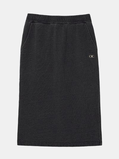 OIOI COLLECTION Vintage Denim Sweat Skirt [DENIM BLACK]