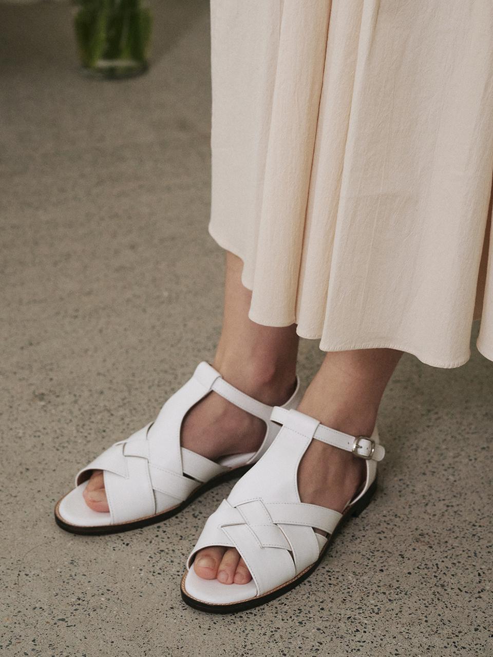 OLD HANDS CARVED Joy Braided Sandal_White