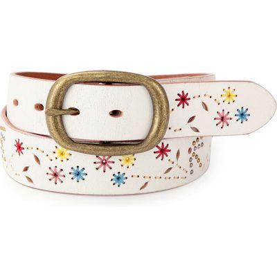 OLD TREND OLD TREND Blossom Genuine Leather Hand Stitched Colorful Detail Belt