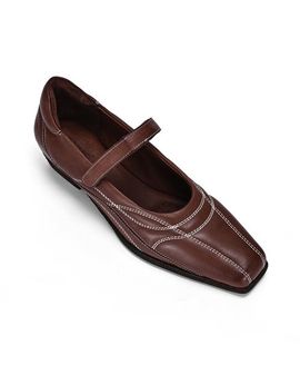 OLD TREND OLD TREND Folk Genuine Leather Artisanal Contrast Stitch Mary Jane Heel