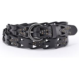 OLD TREND OLD TREND Oranda Genuine Leather Woven Studded Statement Belt