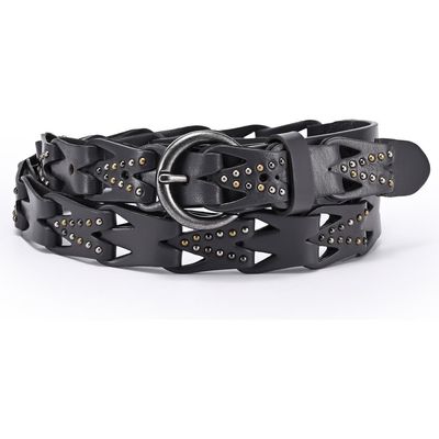 OLD TREND OLD TREND Oranda Genuine Leather Woven Studded Statement Belt