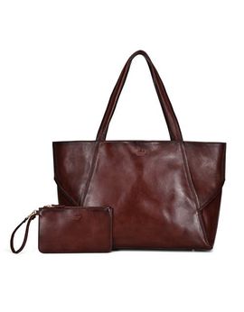 OLD TREND OLD TREND Wishbone Oversized Leather Carryall Tote