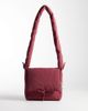 Olend OLEND nina soft nylon crossbody flapover bag with ruched handle in cherry red - 1