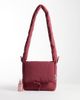 Olend OLEND nina soft nylon crossbody flapover bag with ruched handle in cherry red - 2