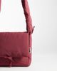 Olend OLEND nina soft nylon crossbody flapover bag with ruched handle in cherry red - 3
