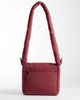 Olend OLEND nina soft nylon crossbody flapover bag with ruched handle in cherry red - 4