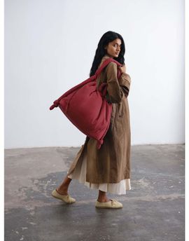 Olend OLEND Ona large soft nylon multiwear crossbody bag in cherry red