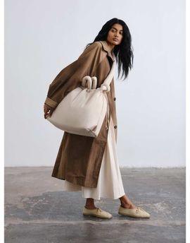 Olend OLEND Ona large soft nylon multiwear crossbody bag in sand-White