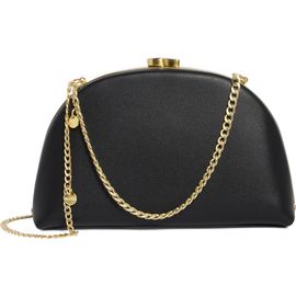 Olga Berg Olga Berg Celeste Curved Faux Leather Clutch