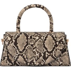 Olga Berg Olga Berg Kendall Snakeskin Embossed Faux Leather Top Handle Bag